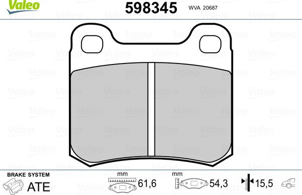 Valeo 598345 - Jarrupala, levyjarru inparts.fi