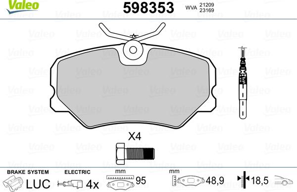 Valeo 598353 - Jarrupala, levyjarru inparts.fi