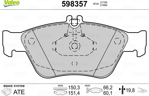 Valeo 598357 - Jarrupala, levyjarru inparts.fi