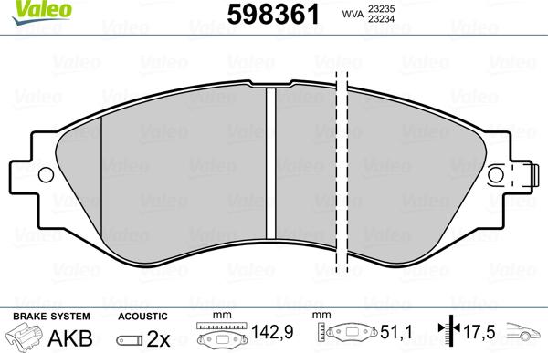 Valeo 598361 - Jarrupala, levyjarru inparts.fi