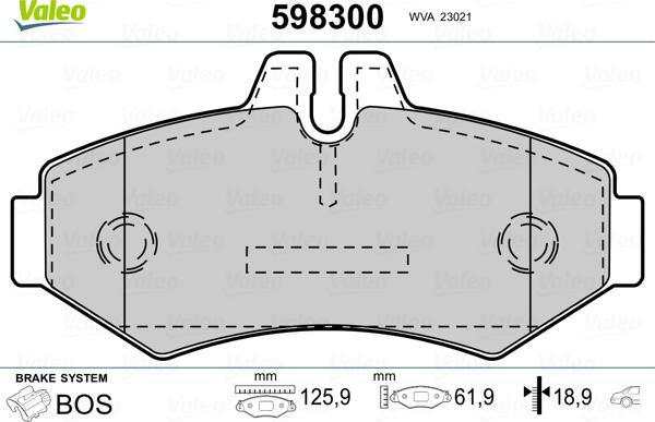 Valeo 598300 - Jarrupala, levyjarru inparts.fi