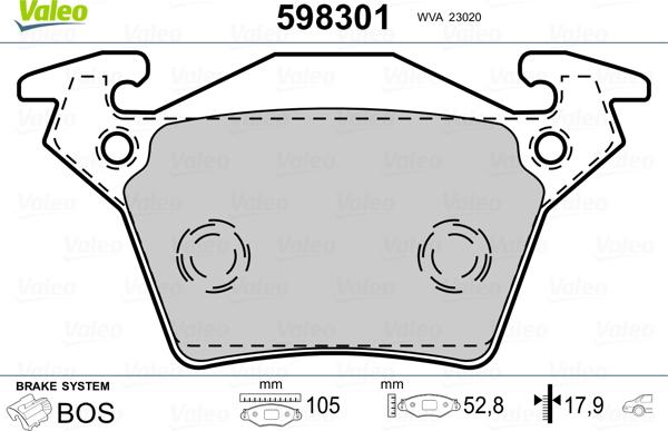 Valeo 598301 - Jarrupala, levyjarru inparts.fi