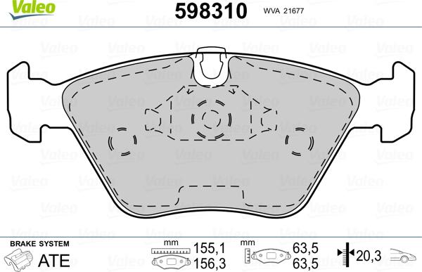 Valeo 598310 - Jarrupala, levyjarru inparts.fi