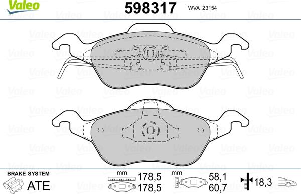 Valeo 598317 - Jarrupala, levyjarru inparts.fi