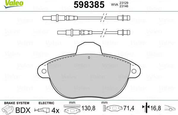 Valeo 598385 - Jarrupala, levyjarru inparts.fi