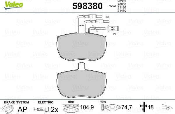 Valeo 598380 - Jarrupala, levyjarru inparts.fi