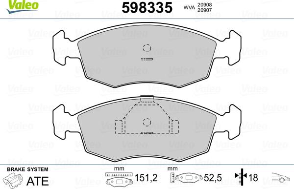 Valeo 598335 - Jarrupala, levyjarru inparts.fi