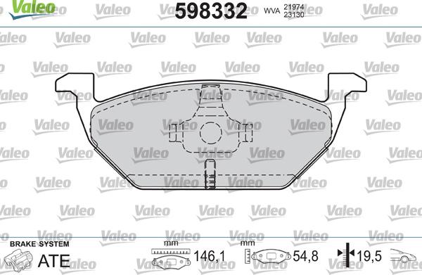 Valeo 598332 - Jarrupala, levyjarru inparts.fi