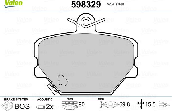 Valeo 598329 - Jarrupala, levyjarru inparts.fi