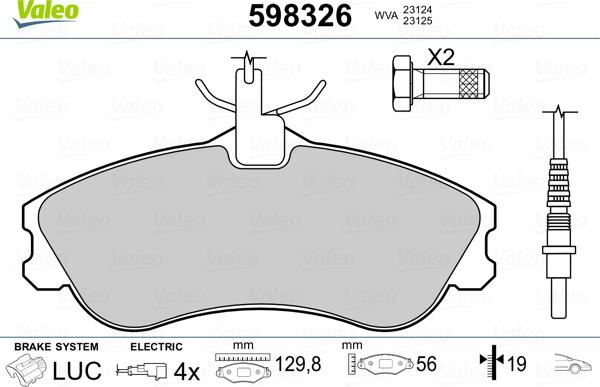 Valeo 598326 - Jarrupala, levyjarru inparts.fi