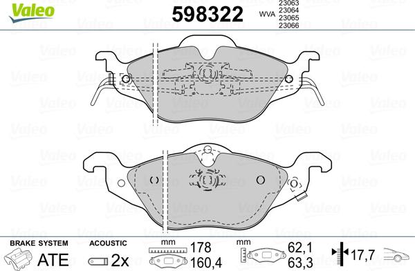 Valeo 598322 - Jarrupala, levyjarru inparts.fi