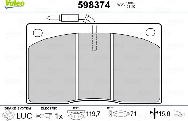 Valeo 598374 - Jarrupala, levyjarru inparts.fi