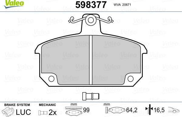 Valeo 598377 - Jarrupala, levyjarru inparts.fi