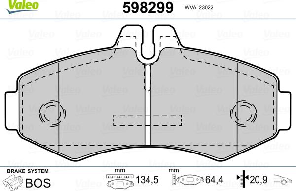 Valeo 598299 - Jarrupala, levyjarru inparts.fi