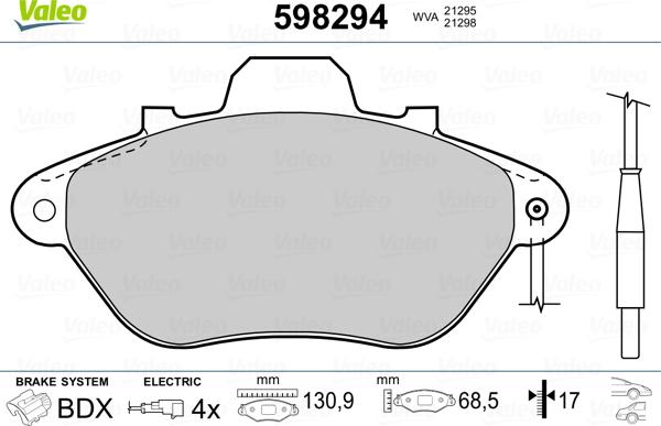 Valeo 598294 - Jarrupala, levyjarru inparts.fi