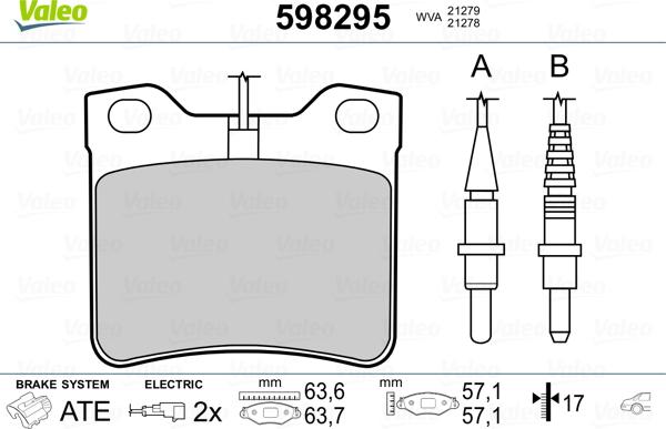 Valeo 598295 - Jarrupala, levyjarru inparts.fi