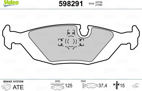 Valeo 598291 - Jarrupala, levyjarru inparts.fi