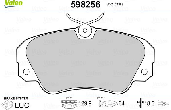 Valeo 598256 - Jarrupala, levyjarru inparts.fi