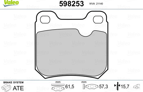 Valeo 598253 - Jarrupala, levyjarru inparts.fi