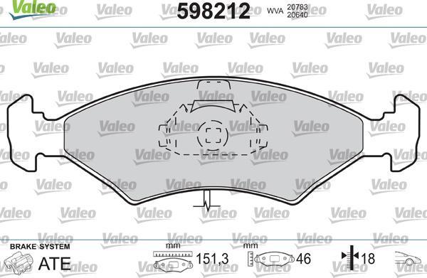 Valeo 598212 - Jarrupala, levyjarru inparts.fi