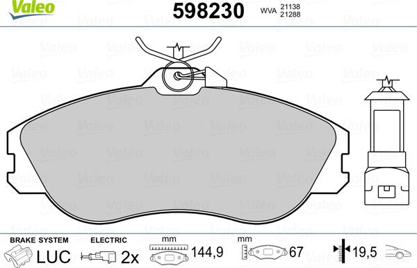 Valeo 598230 - Jarrupala, levyjarru inparts.fi