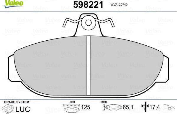 Valeo 598221 - Jarrupala, levyjarru inparts.fi