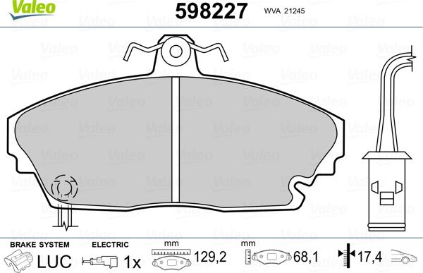 Valeo 598227 - Jarrupala, levyjarru inparts.fi