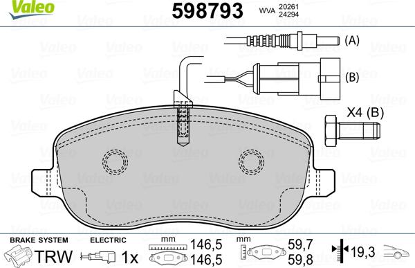 Valeo 598793 - Jarrupala, levyjarru inparts.fi