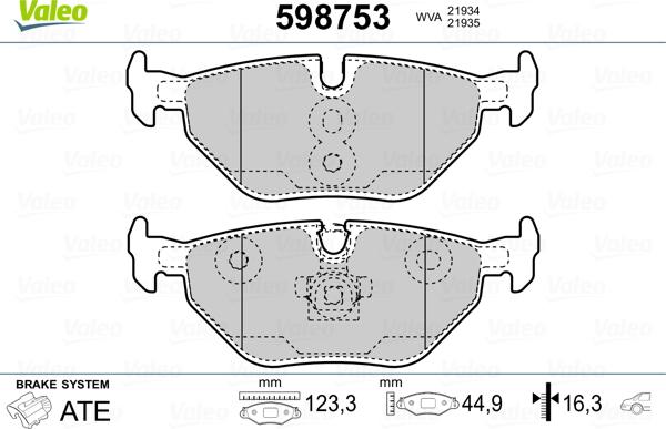 Valeo 598753 - Jarrupala, levyjarru inparts.fi