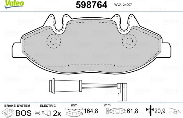 Valeo 598764 - Jarrupala, levyjarru inparts.fi