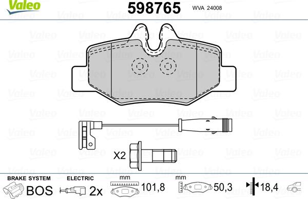 Valeo 598765 - Jarrupala, levyjarru inparts.fi