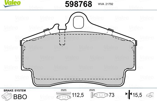 Valeo 598768 - Jarrupala, levyjarru inparts.fi