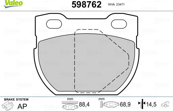 Valeo 598762 - Jarrupala, levyjarru inparts.fi