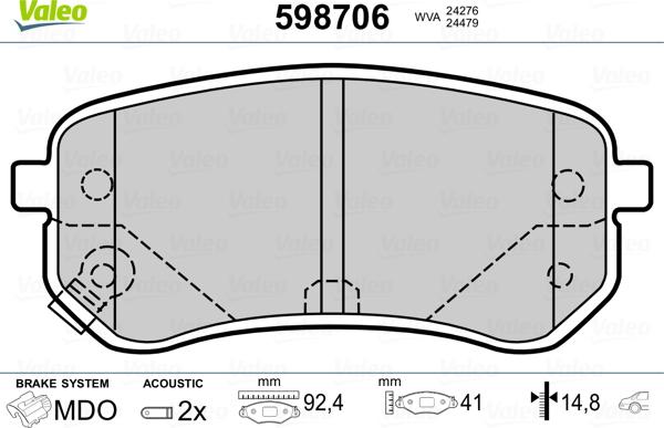 Valeo 598706 - Jarrupala, levyjarru inparts.fi