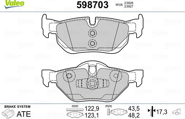 Valeo 598703 - Jarrupala, levyjarru inparts.fi