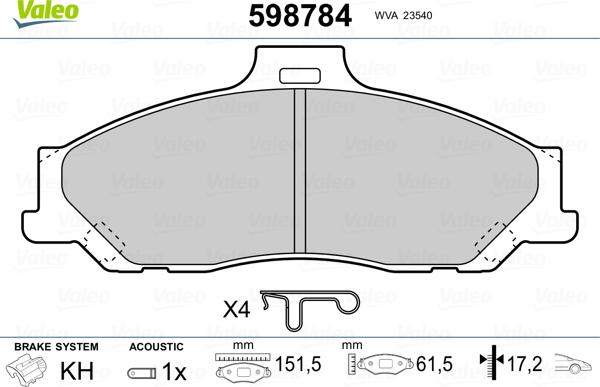 Valeo 598784 - Jarrupala, levyjarru inparts.fi