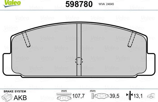 Valeo 598780 - Jarrupala, levyjarru inparts.fi