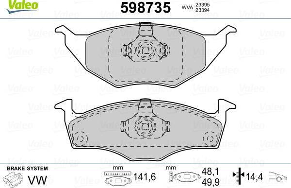 Valeo 598735 - Jarrupala, levyjarru inparts.fi