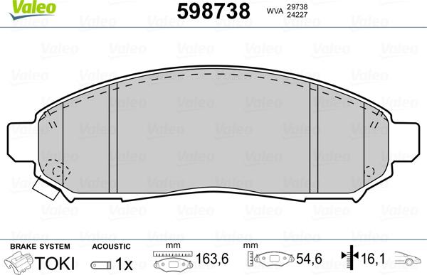 Valeo 598738 - Jarrupala, levyjarru inparts.fi