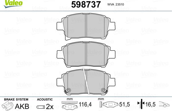 Valeo 598737 - Jarrupala, levyjarru inparts.fi