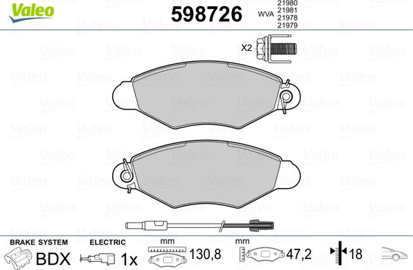 Valeo 598726 - Jarrupala, levyjarru inparts.fi