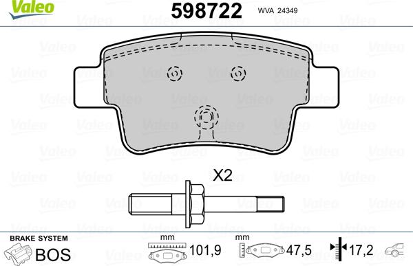 Valeo 598722 - Jarrupala, levyjarru inparts.fi