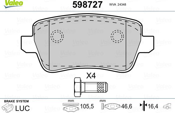 Valeo 598727 - Jarrupala, levyjarru inparts.fi