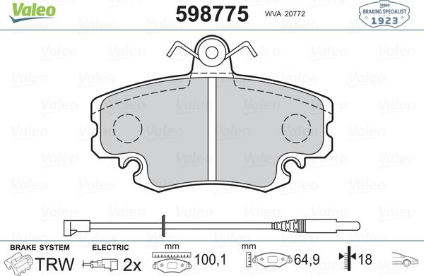 Valeo 598775 - Jarrupala, levyjarru inparts.fi