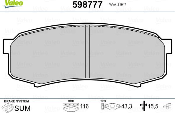 Valeo 598777 - Jarrupala, levyjarru inparts.fi