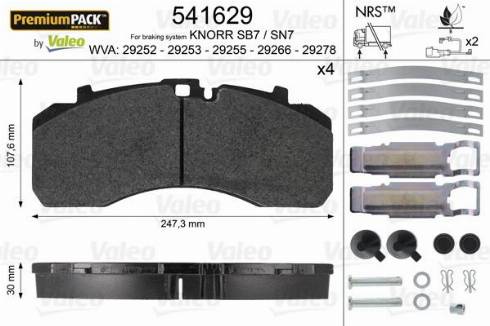 Valeo 541629 - Jarrupala, levyjarru inparts.fi