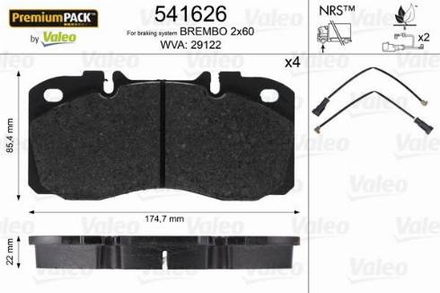 Valeo 541626 - Jarrupala, levyjarru inparts.fi