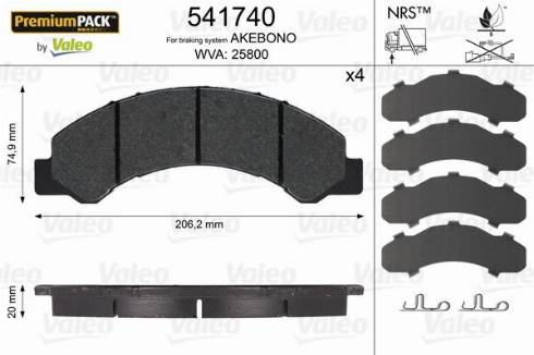 Valeo 541740 - Jarrupala, levyjarru inparts.fi