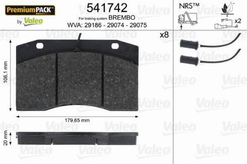 Valeo 541742 - Jarrupala, levyjarru inparts.fi