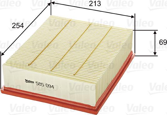 Valeo 585094 - Ilmansuodatin inparts.fi